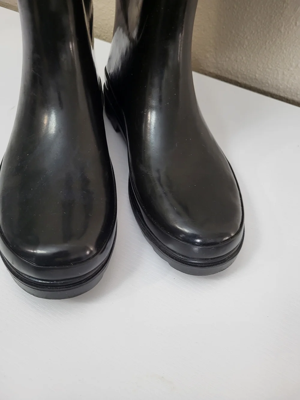 Magellan Outdoor Original Tall Gloss Women's Rain Rubber Boots - Black 8M